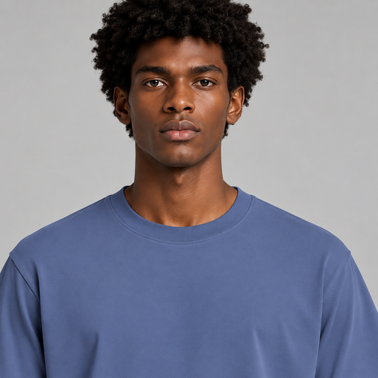 The Essential Tee — Smoke Blue
