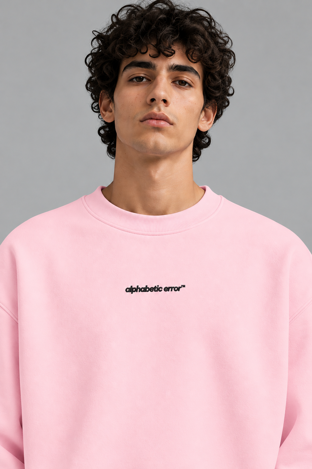 Heavyweight Embroidered Sweatshirt — Baby Pink