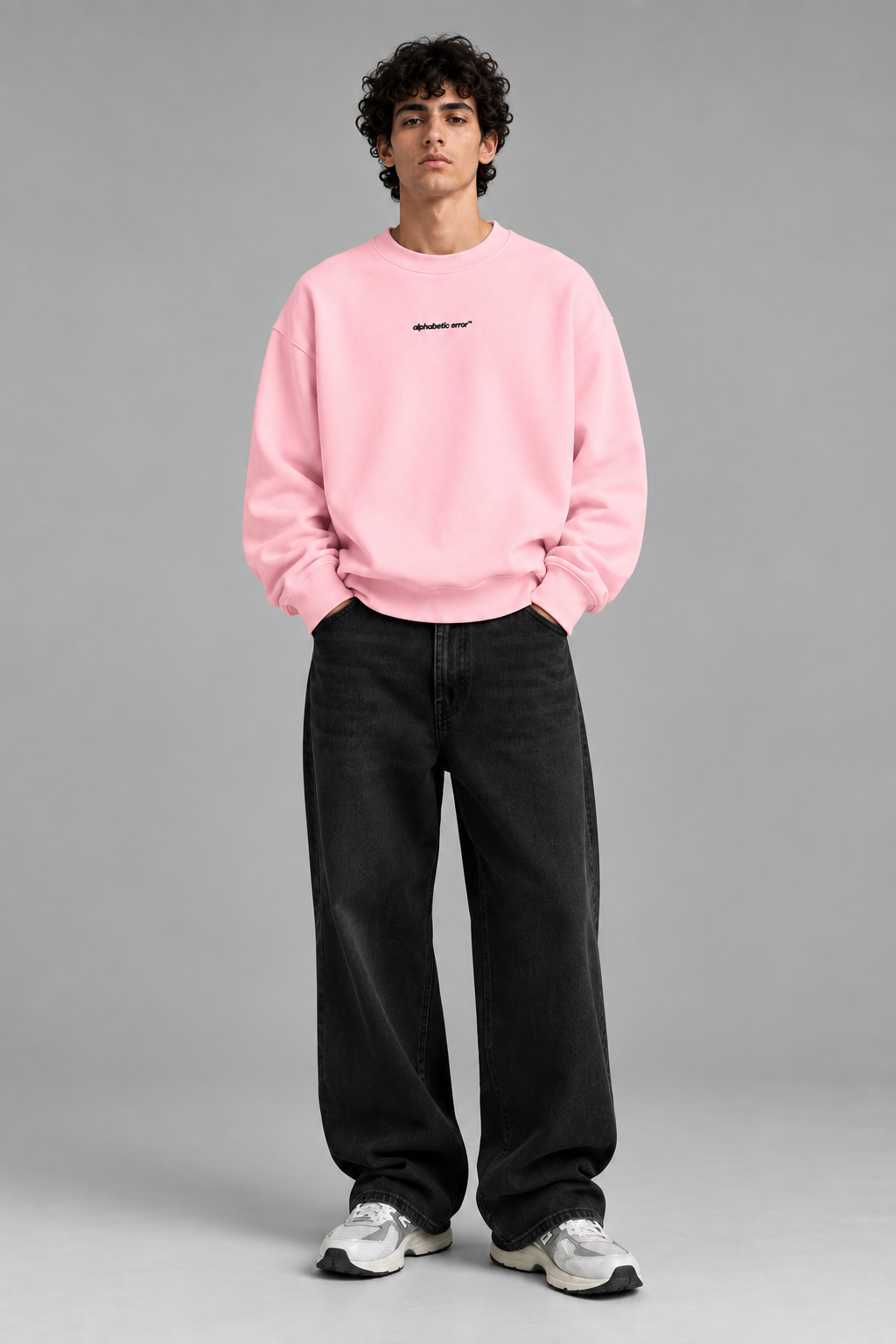 Heavyweight Embroidered Sweatshirt — Baby Pink