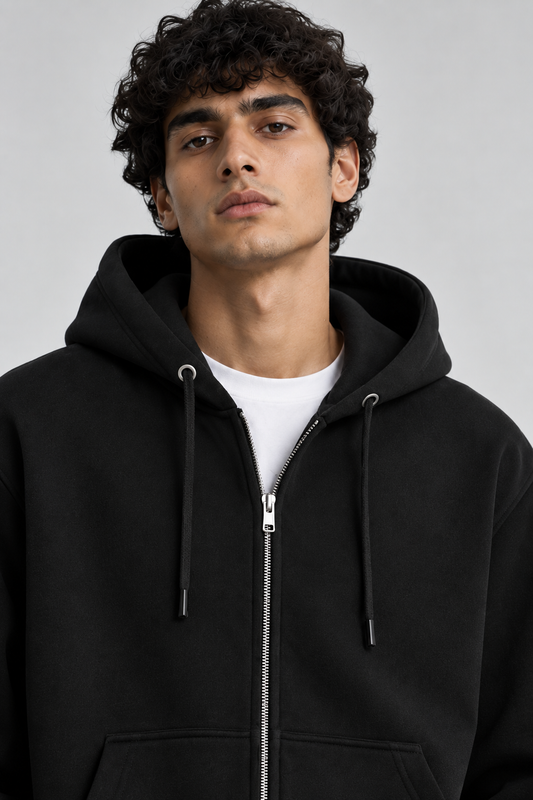 Unisex Heavyweight Zip Hoodie — Black