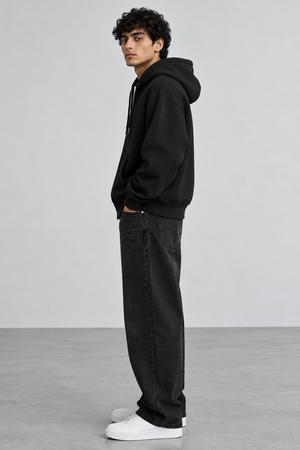 Unisex Heavyweight Zip Hoodie — Black